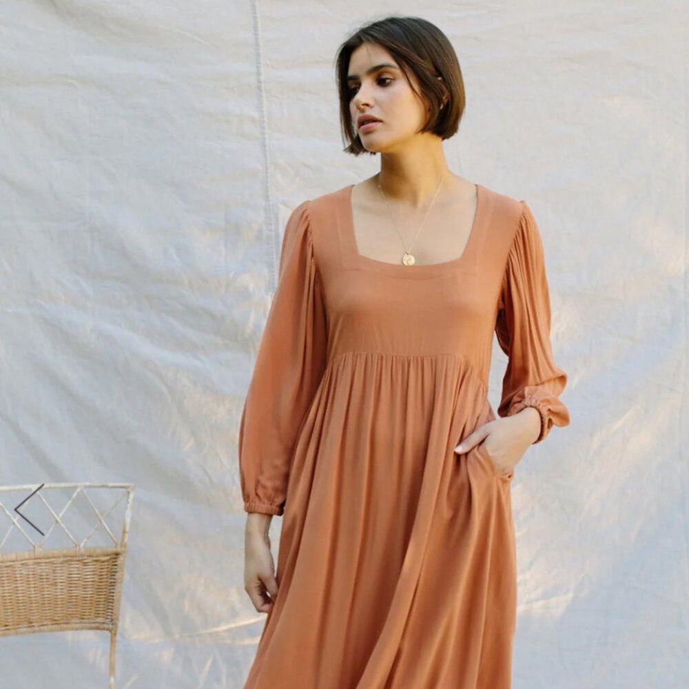 Rachel Pally Dress — Crepe Cara in Terracotta